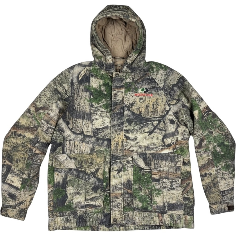 Mossy Oak Mens Camo Hunting Jacket Hooded Insulated Field Coat Large RN52469